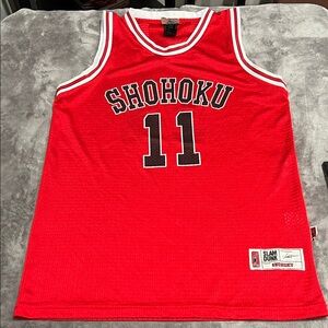 SLAM DUNK Red Shohoku RUKAWA # 11 Basketball Jersey